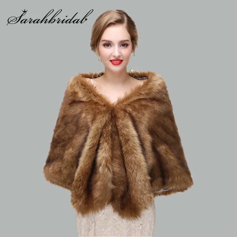 

New High Quality Wedding Jackets Women Winter Party Cape Soft Bridal Wraps Evening Prom Cover Up Shawl Cloaks Bolero WP0103