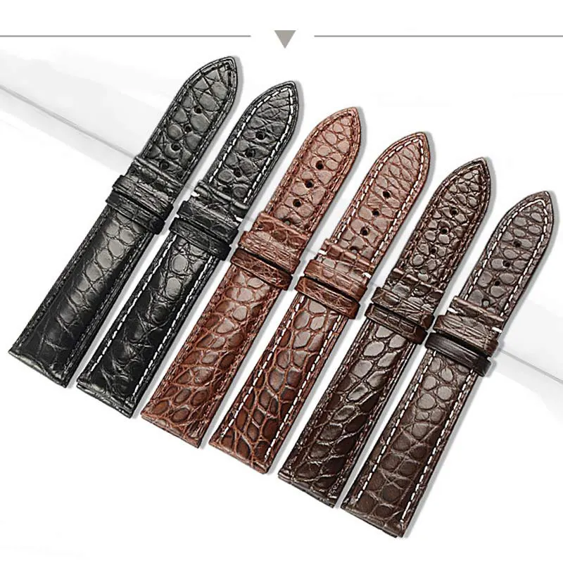 

FUYIJIA Crocodile Skin Strap Handmade Custom LANGE 1 Watchbands 16MM 18MM 20MM 22MM Genuine Alligator Watch Band Men Women Belt