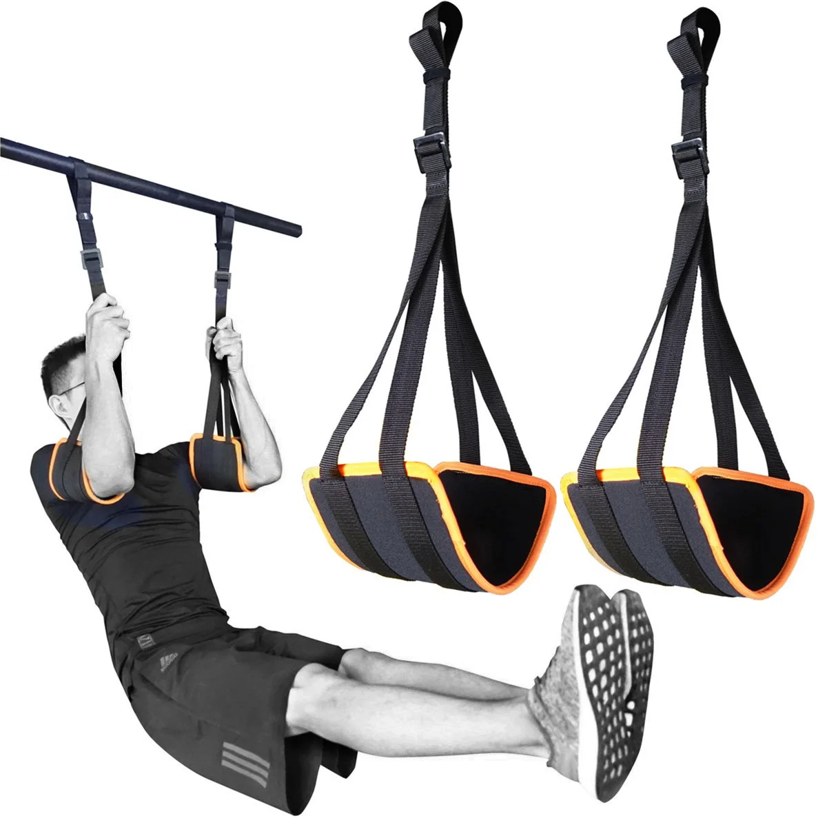 

Sport Adjustable Ab Straps for Pull Up Bar Hanging Abdominal Slings Heavy Duty Strap and Neoprene Padded Home Gym Core Workouts