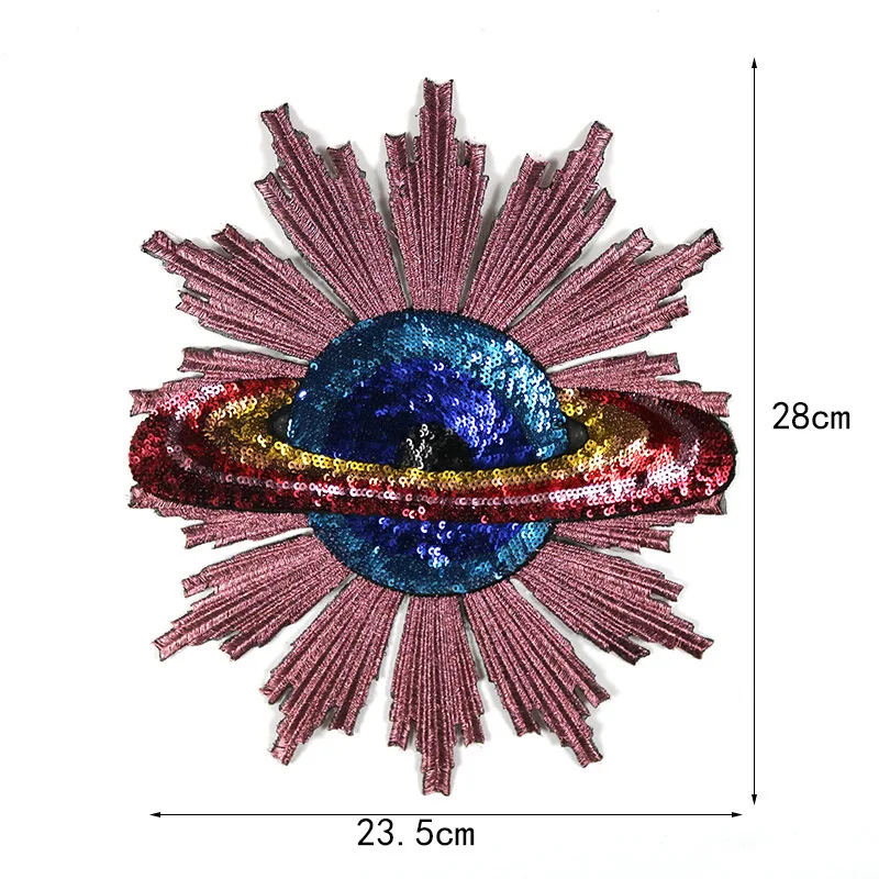 GUGUTREE вышивка paillette большие ufo нашивки звезда значки для куртки YYX 191210145|Вышивка| |