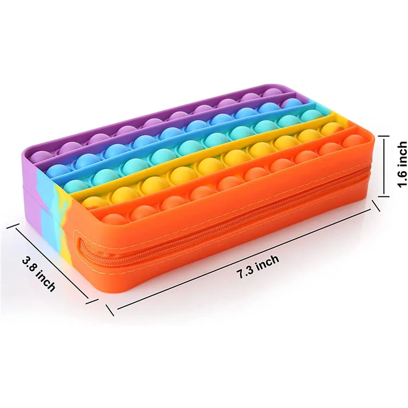 Agrotera 10 Pieces Soft Silicone Pencil Case Box Pouch Fidget Sensory Large Capacity Storage Bag Toy for School Kids Girls Boys |