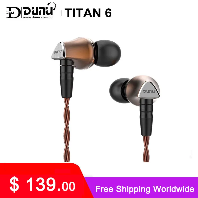 

DUNU TITAN 6 T6 Hi-Res 12.6mm Beryllium Diaphragm Dynamic Driver HiFi Audio In-ear Earphone IEM catch-hold mmcx connctor Titan6