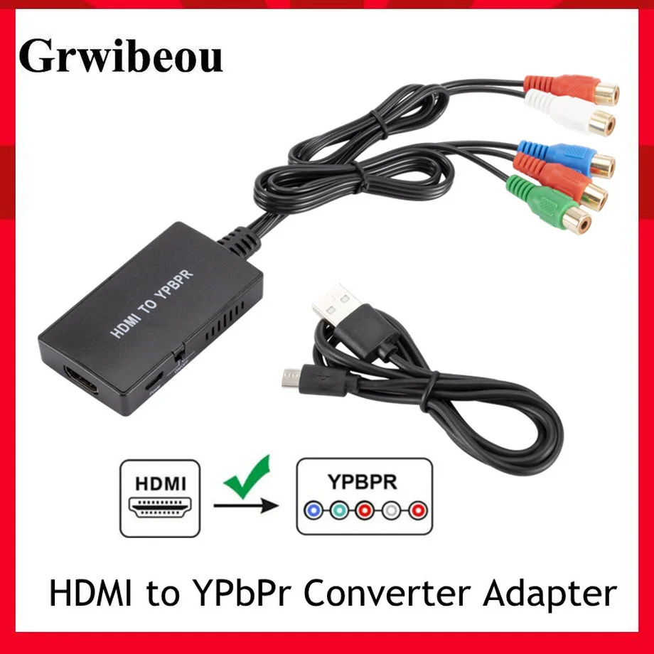 Адаптер Grwibeou HDMI-Φ с поддержкой 1080P/720P совместим DVD Blu-Ray плеером PS2 PS3 Xbox на новый HD TV |