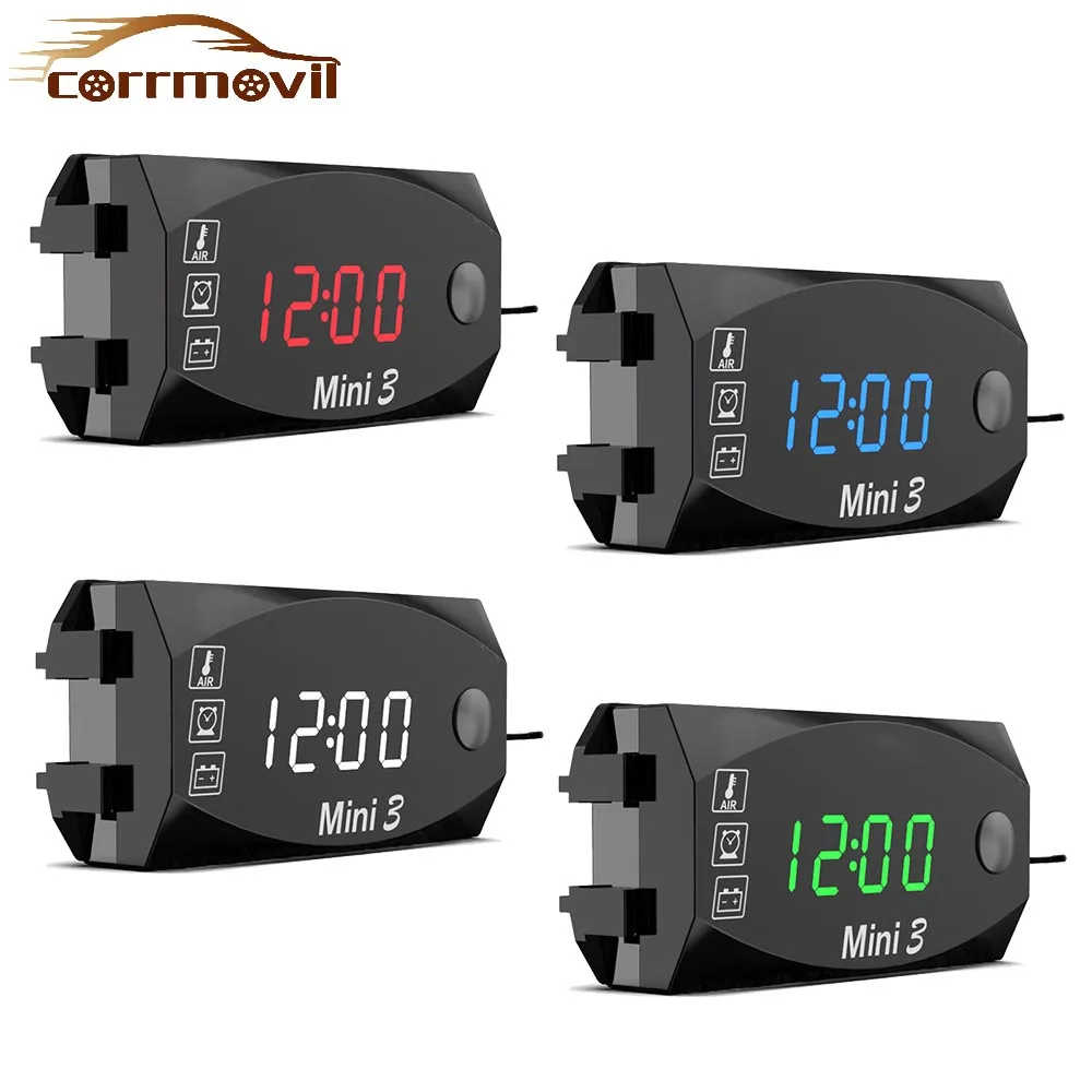 Мотоцикл электронные часы термометр Вольтметр Универсальный 3 в 1 IP67