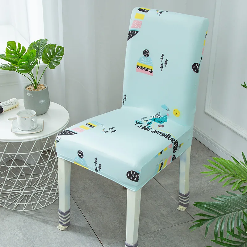 Кухонные обеденные эластичные чехлы на стулья из лайкры с принтом спандекса