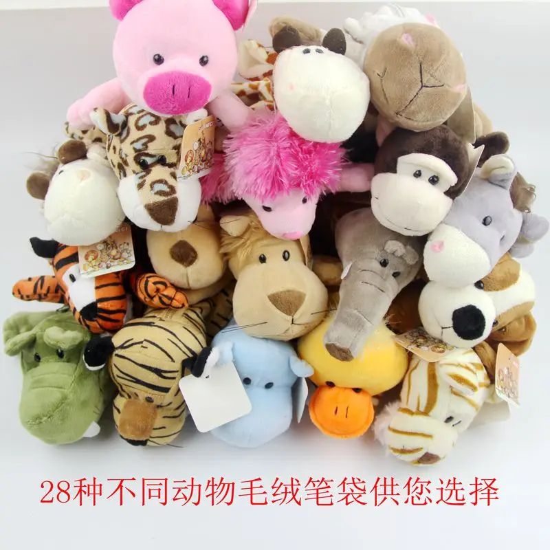 Милый плюшевый школьный чехол для карандашей милый мультяшный с жирафом собакой