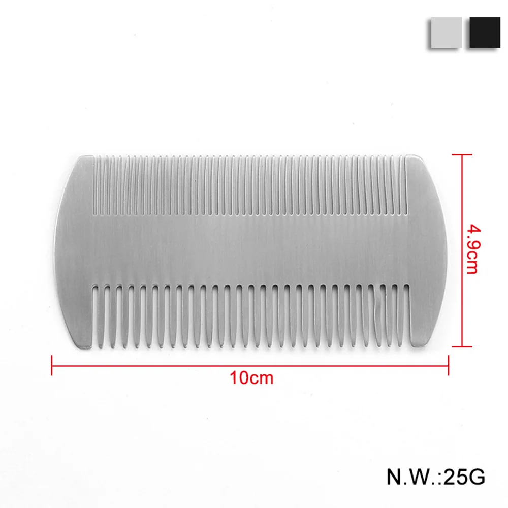 

Dual Action Stainless Steel Comb Pocket Protable Anti-static Hair Comb Beard Mustache Comb Men's Beard Comb