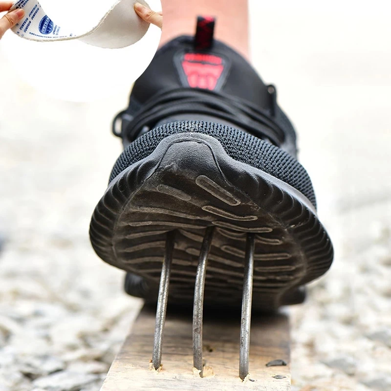 

Fashion Work Sneakers Male Indestructible Safety Shoes Men Work Boots Steel Toe Shoes Light Men Boots Anti-piercing Work Shoes