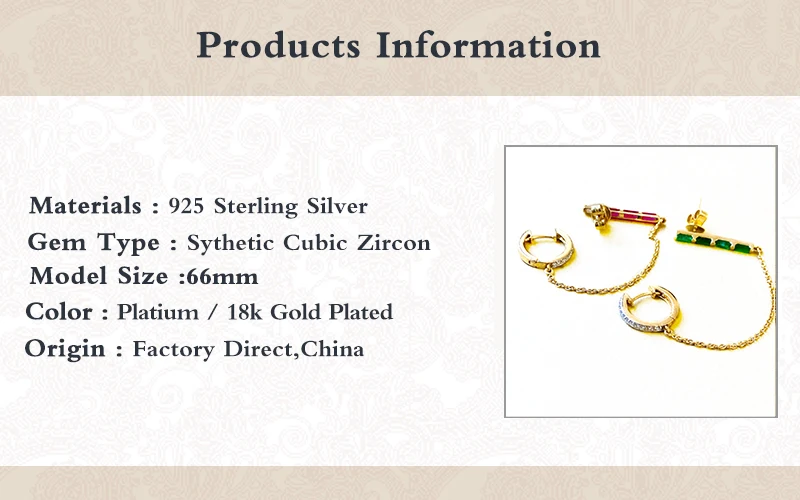 

MC S925 Sterling Silver Hoop Earrings For Women Lovly 1PC Crystal Zircon Ear Rings With Tassel Color Piercing Fancy Earrings