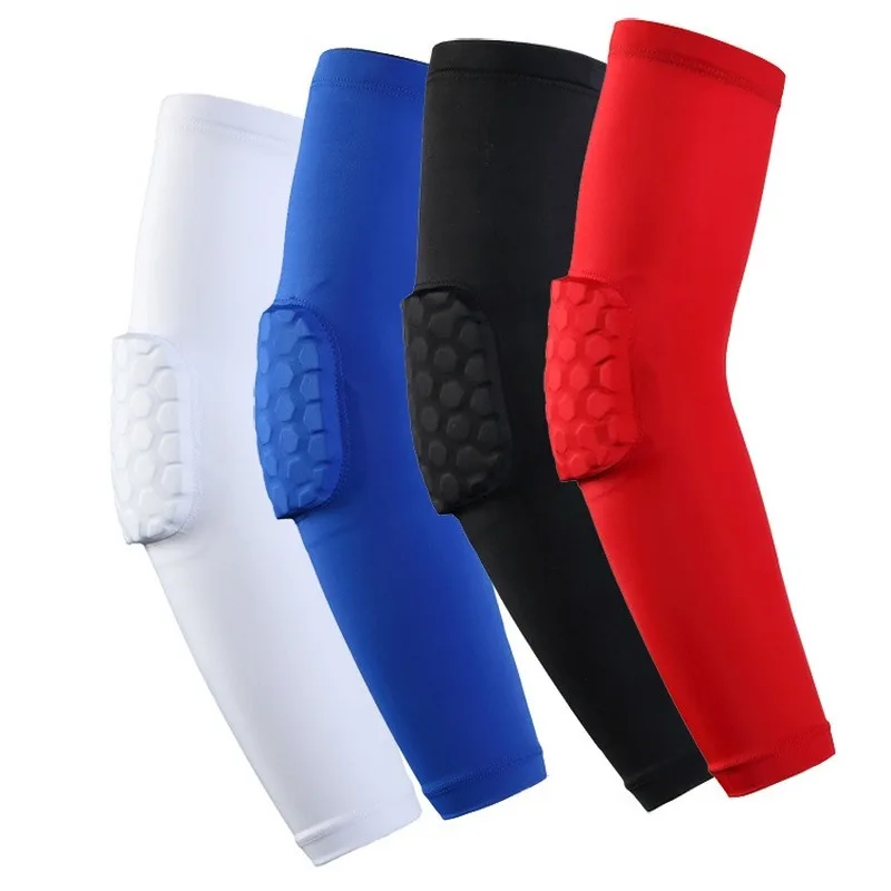 Protective Gear Sports Basketball Honeycomb Anti-Collision Elbow Long Arm Guard Ultra-Stretch Quick-Drying Polyester