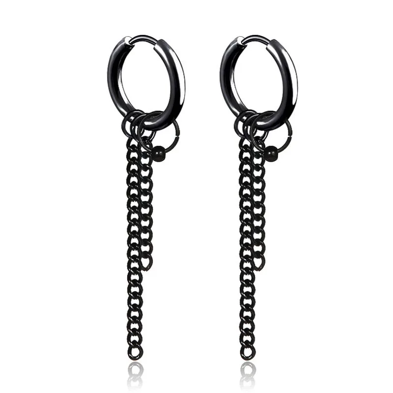 

HMES 1Pcs Punk Earrings Men'S Retro Pendant Tassel Fashion Party Jewelry Accessories