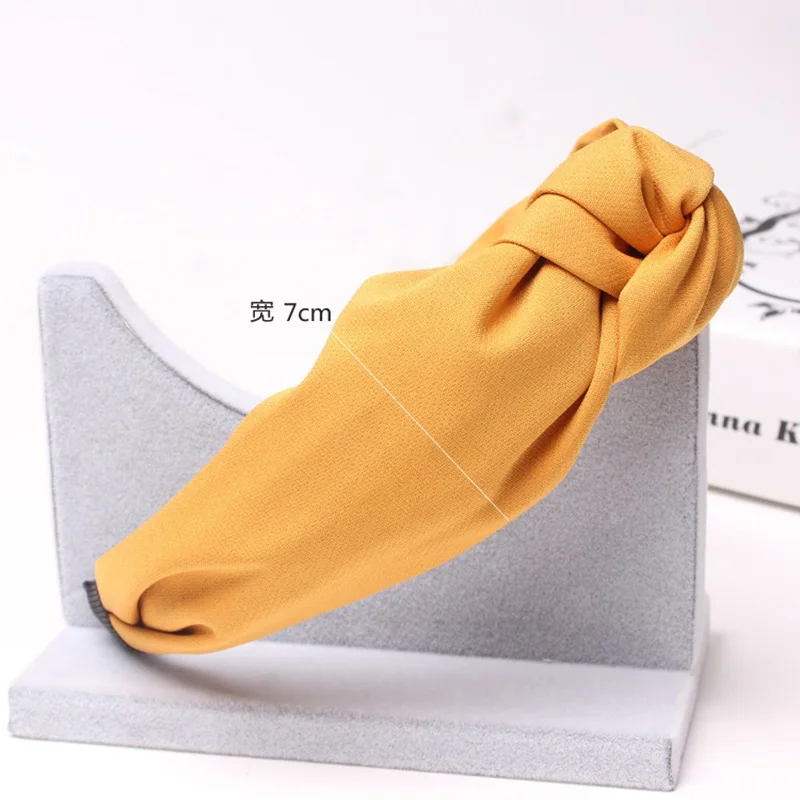 

Solid Color Knot Headbands for Women Simple Fabric Girls Hairband Women Hair Accessories Wide Side Hair Band