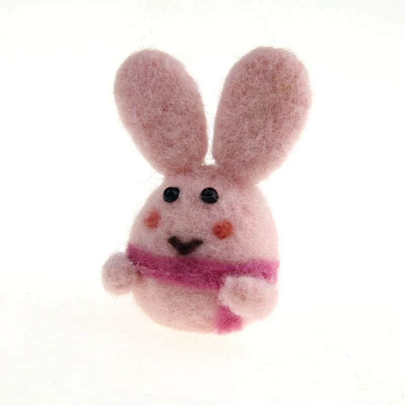 Pink bunny 1 шт. Zasy игла Шерсть Войлок Рождество мультфильмы ручной работы DIY колыбели - Цвет: Pink bunny