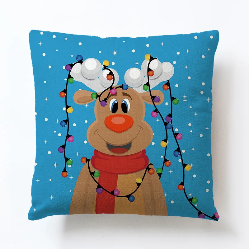 

Santa New Year Gift Cushion Cover Sofa Car Decoration 45x45CM Nap Pillowsham Pillowcases Baby Children Gift