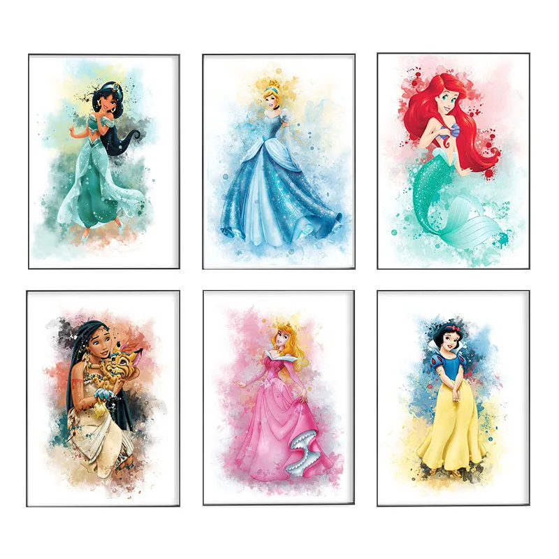 

Disney Princess Poster Canvas Painting Mural Wall Picture Nordic Living Room Bedroom Modern Home Cuadros Decoration Girl Gifts
