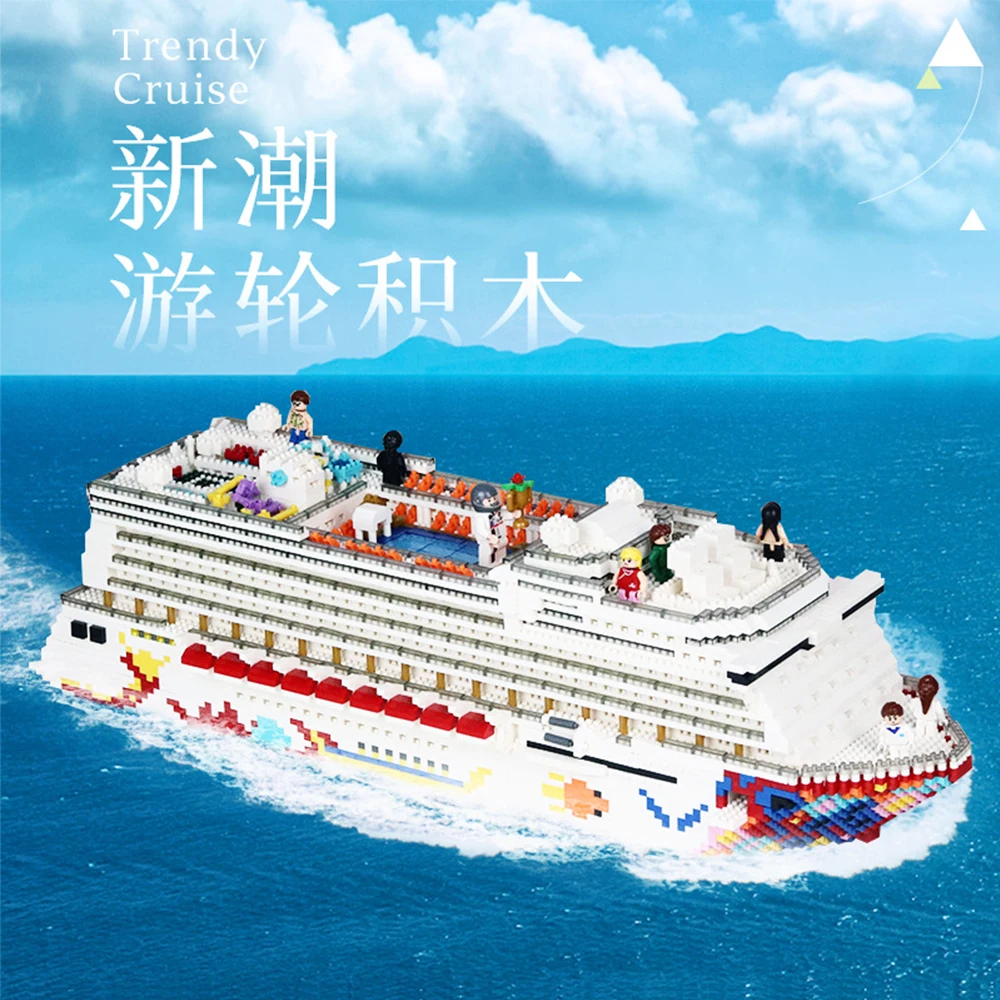 

Ideas Creator Expert ZRK luxury cruise 7800 4950 PCS Moc Modular Bricks Model Building Blocks Art MINI toys QL1807 Cruise Liner