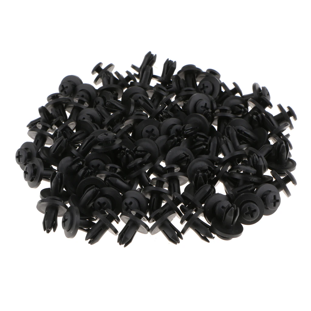 

100 Pieces 21x15mm Rivets Auto Car Fastener Fender Clips Door Panel Screws 6mm Hole Diameter