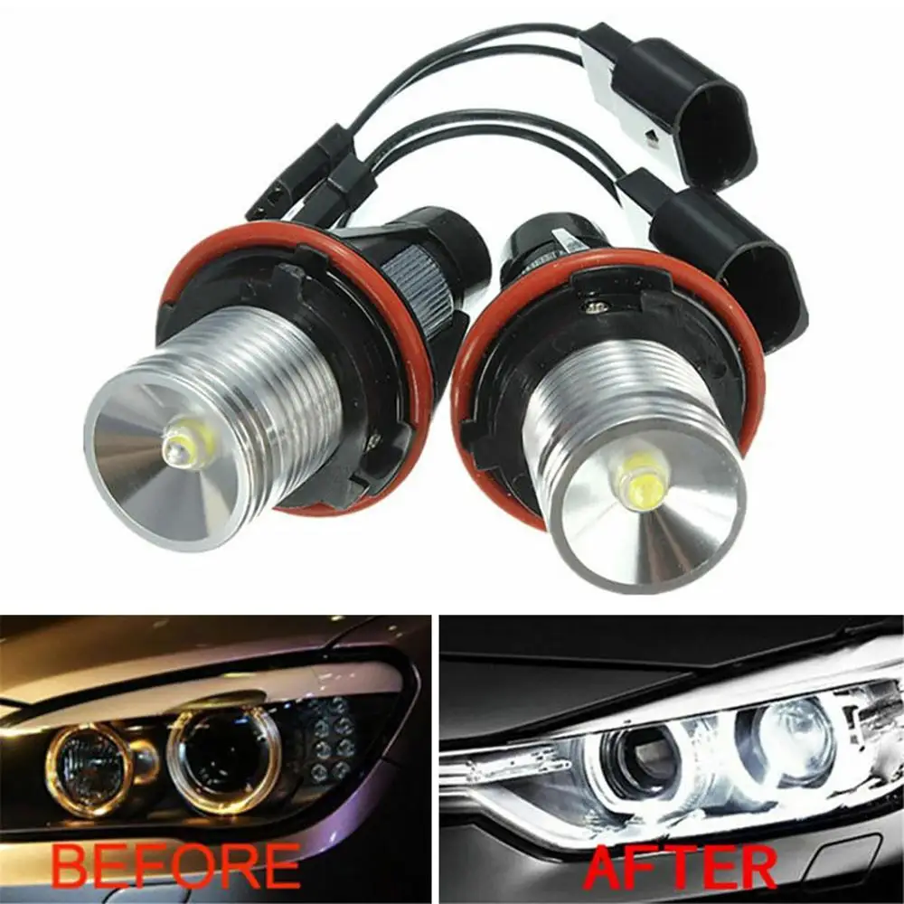 2x 6000K Ангельские глазки Halo 20W CREE светодиодный кольцо маркер лампочки для BMW X5 E39 E60