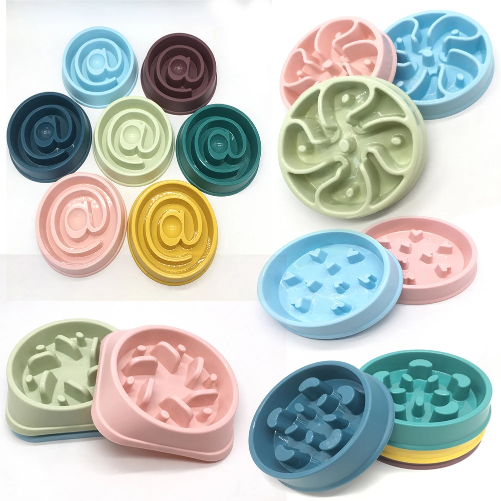 

Candy Color Dog Feeding Bowl Anti-choke Slow Food Bowl Food Bowl Anti-overturning Prevent Obesity Pet Puzzle Bowl