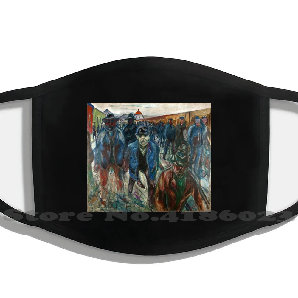 

Workers On Their Way Home By Edvard Munch ( Reproduction ) Funny Cool Filter Mask Face Masks Workers On Their Way Home Edvard
