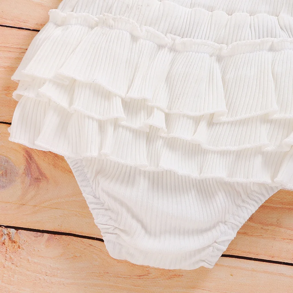 

baby girl summer clothes Infant Baby Girls Ruffle Sleeveless Solid Backless jumosuit Romper+Headbands clothes for babies 2021