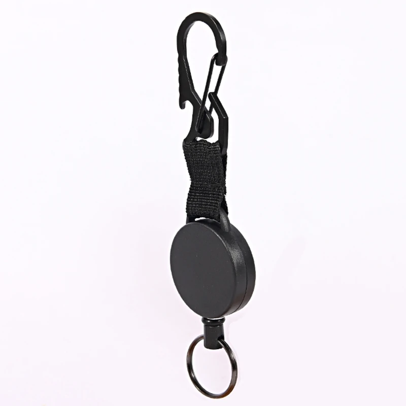 

60cm Retractable Recoil Anti Lost Ski Pass ID Card Holder Wire Rope Keychain