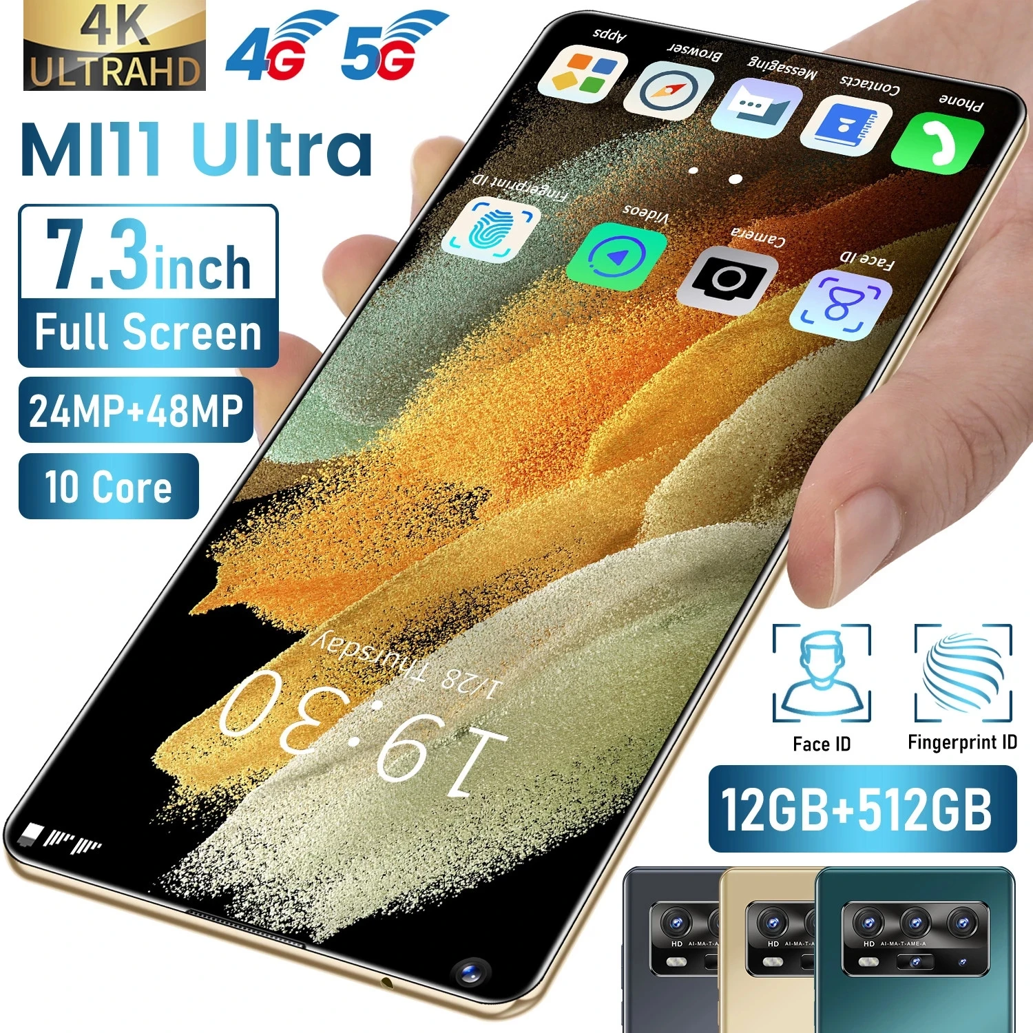 

Smartphone MI11 Ultra Android11 5G Snapdragon888 12G 512G 6.8 Inch 48MP Deca Core 4G LTE Global Version Undefined Mobile Phone