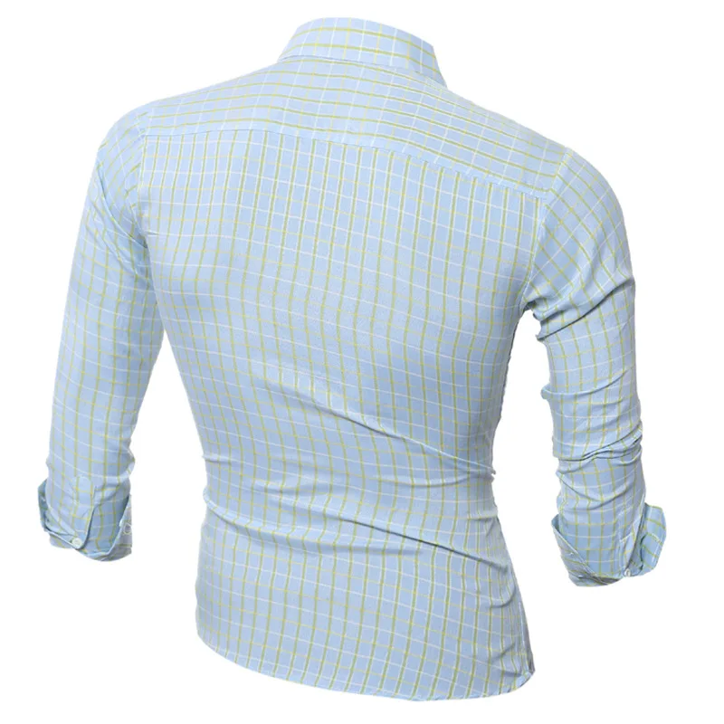 Повседневная стильная простая приталенная Мужская рубашка в Корейском стиле