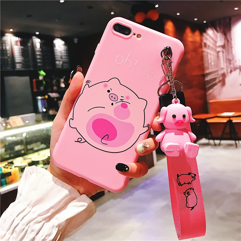 Милый кронштейн hello kitty Cat+ ремешок чехол для iPhone 7 Чехол Xs Max 6 8 Plus X Xr мультфильм розовый Kitty Мягкие ТПУ чехлы для телефонов