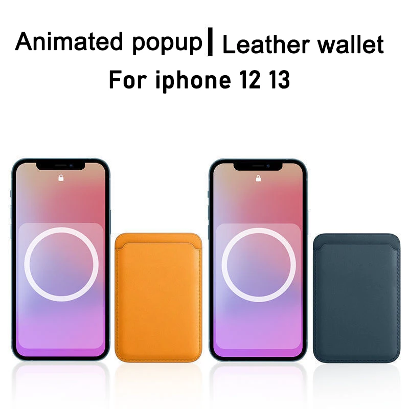 

Magnetic Animation Bag Adsorption Card Holder For iPhone 12 13 Pro Mini Leather Wallet Protective Cover Animation Pop-up Window