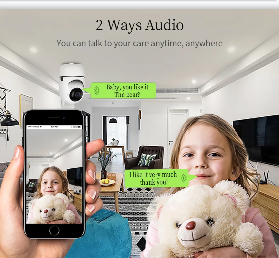 WiFi 5G IP Camera Auto Tracking Video Surveillance Cameras Mini 4MP 360 Baby Monitor Cctv Smart Home Wireless | Безопасность и