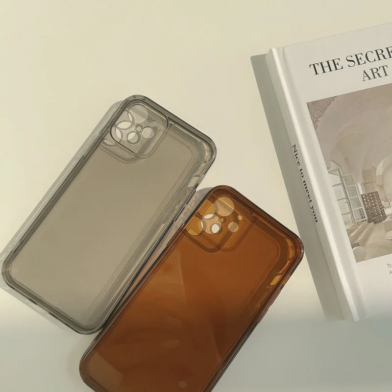retro colorful brown green black trasparent phone case for iphone 13 12 11 pro max xr x xs max 8 7plus se clear soft tpu cover free global shipping