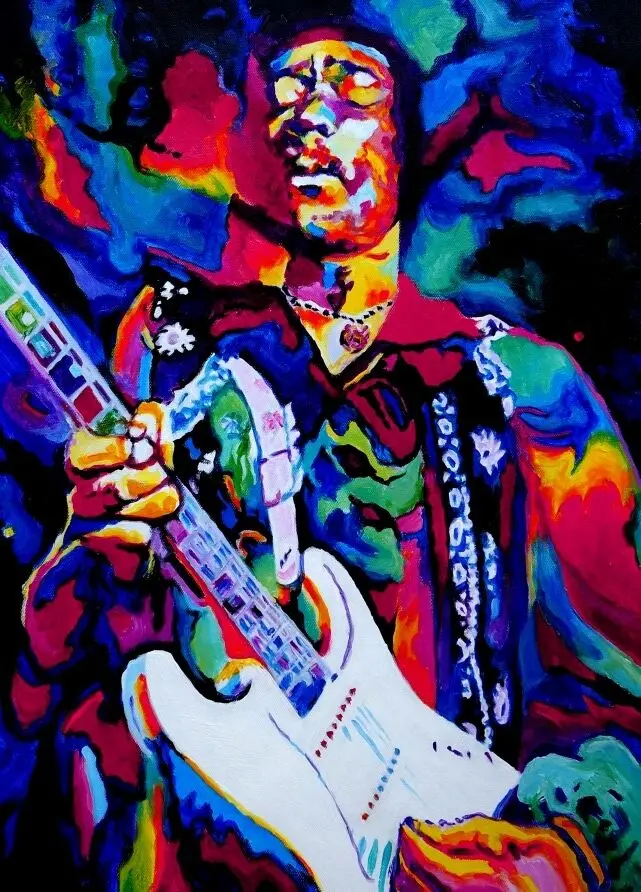 

100% картина маслом ручной работы Jimi Hendrix. В наличии нет принта Woodstock rock