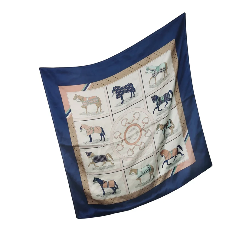 

Одежда в летнем стиле на Horse роскошный брендовый шелковый шарф квадратный шарфы для женщин модные шейный платок волос хиджаб шарф аксессуары 70*70 см