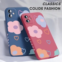 phone case for vivo v20 v15 s1 z1 pro v11i v5s v5 lite v21e flower design pattern liquid silicone shockproof protective cover