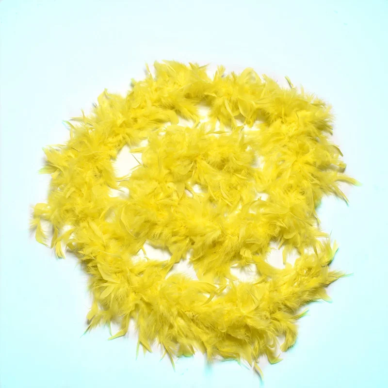 yellow 2 ярдов/партия, натуральное пушистое перо индейки, boa plumas, вечерние, декоративные, цветные перья для рукоделия, свадьбы, фестиваля - Цвет: yellow