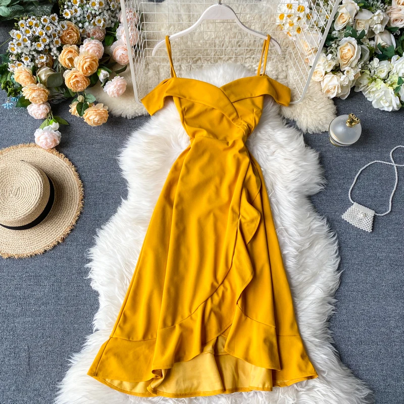 Женское асимметричное платье ALPHALMODA повседневное праздничное с открытыми