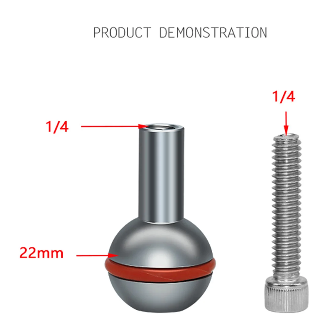 Адаптер с шаровой головкой 22 мм регулируемое винтовое фиксированное Крепление 1/4