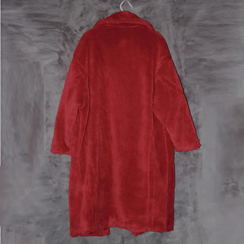 Брендовая дизайнерская женская шуба из овечьей шерсти Европейский стиль