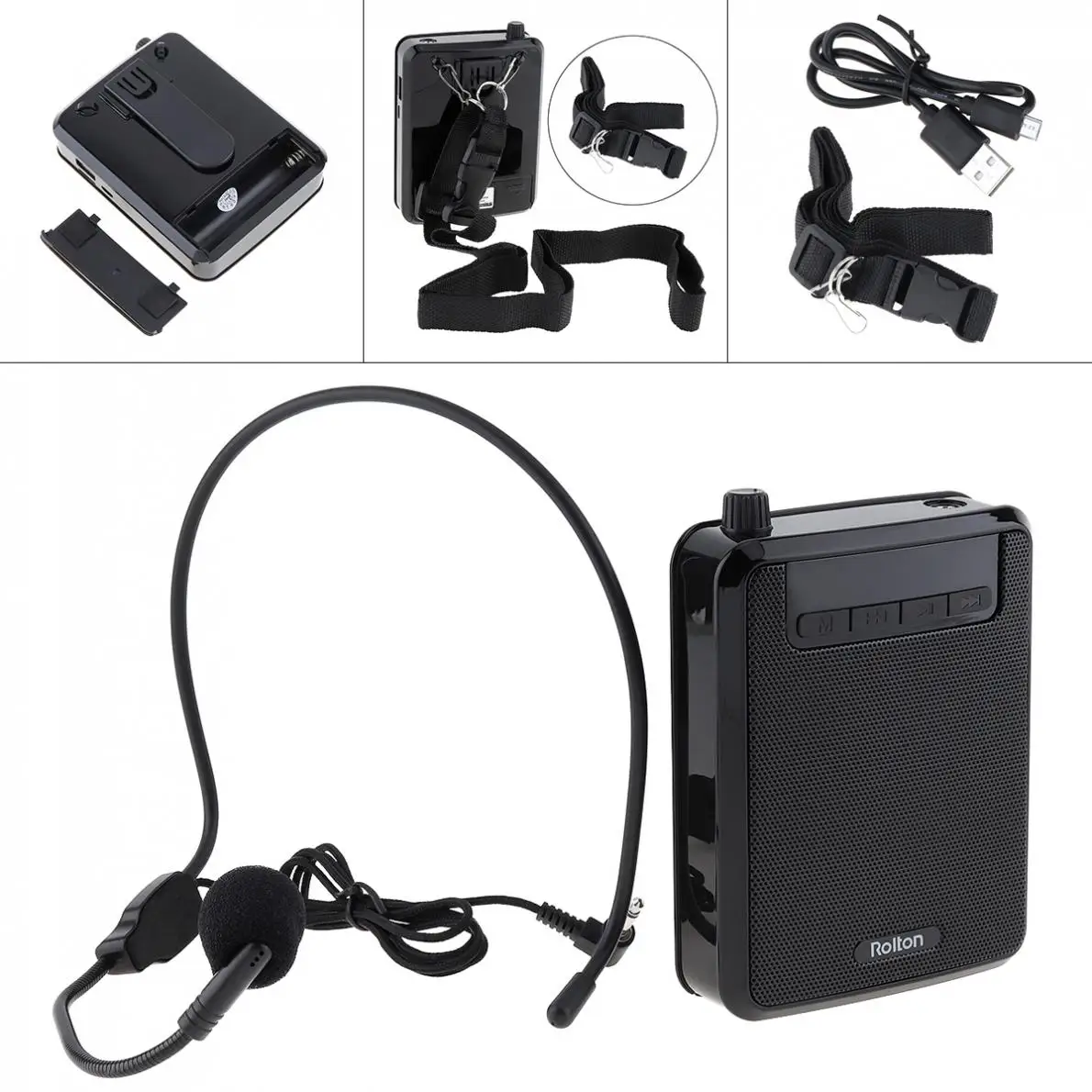 

Rolton K300 Wired Portable Voice Amplifier Loudspeakers with FM Radio MP3 Player Power Bank for Teacher / Training