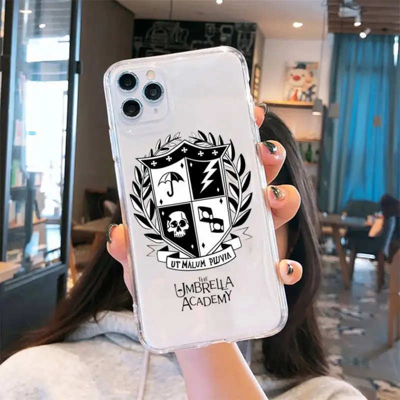 

Fundas Umbrella Academy Phone Case Transparent for iPhone 6 7 8 11 12 s mini pro X XS XR MAX Plus cover funda shell