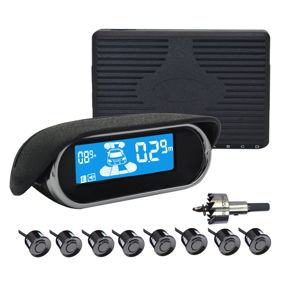 

Датчики парковки автомобиля 8, всепогодный задний передний вид, обратный резервный радар, комплект, ЖК-дисплей, монитор для skoda для BMW