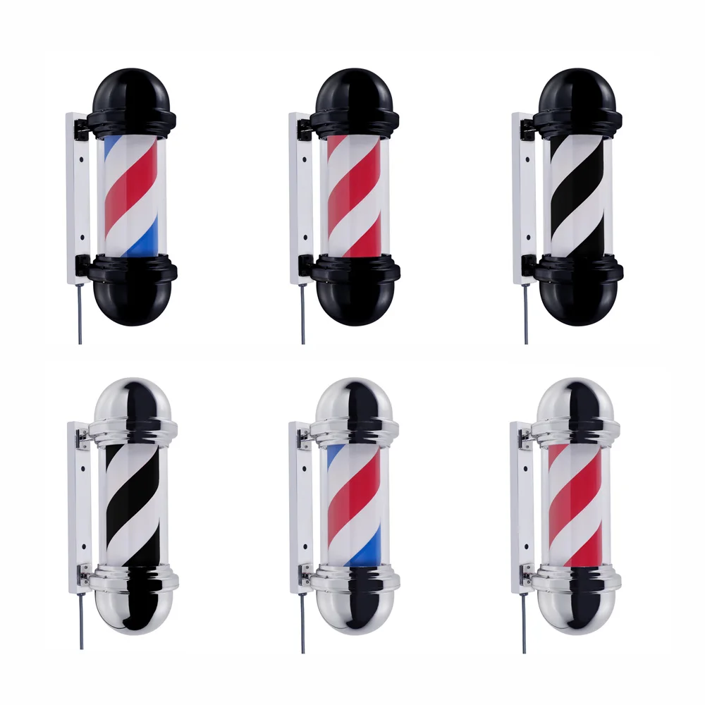 Classical Rotating LED Barber Pole Water Proof  Spinning Stripes Salon Open Sign enlarge