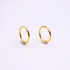 Новые серьги из чистого 999 желтого золота 24 К, 10x10 мм, маленькие круглые гладкие серьги-кольца для женщин, 0,7 г