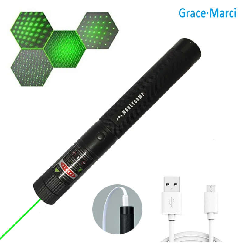 

Фонарик-указка, 50 МВт, 532нм, зеленый лазер, перезаряжаемый по USB, портативный, со встроенным аккумулятором, для игр с домашними животными, 2020