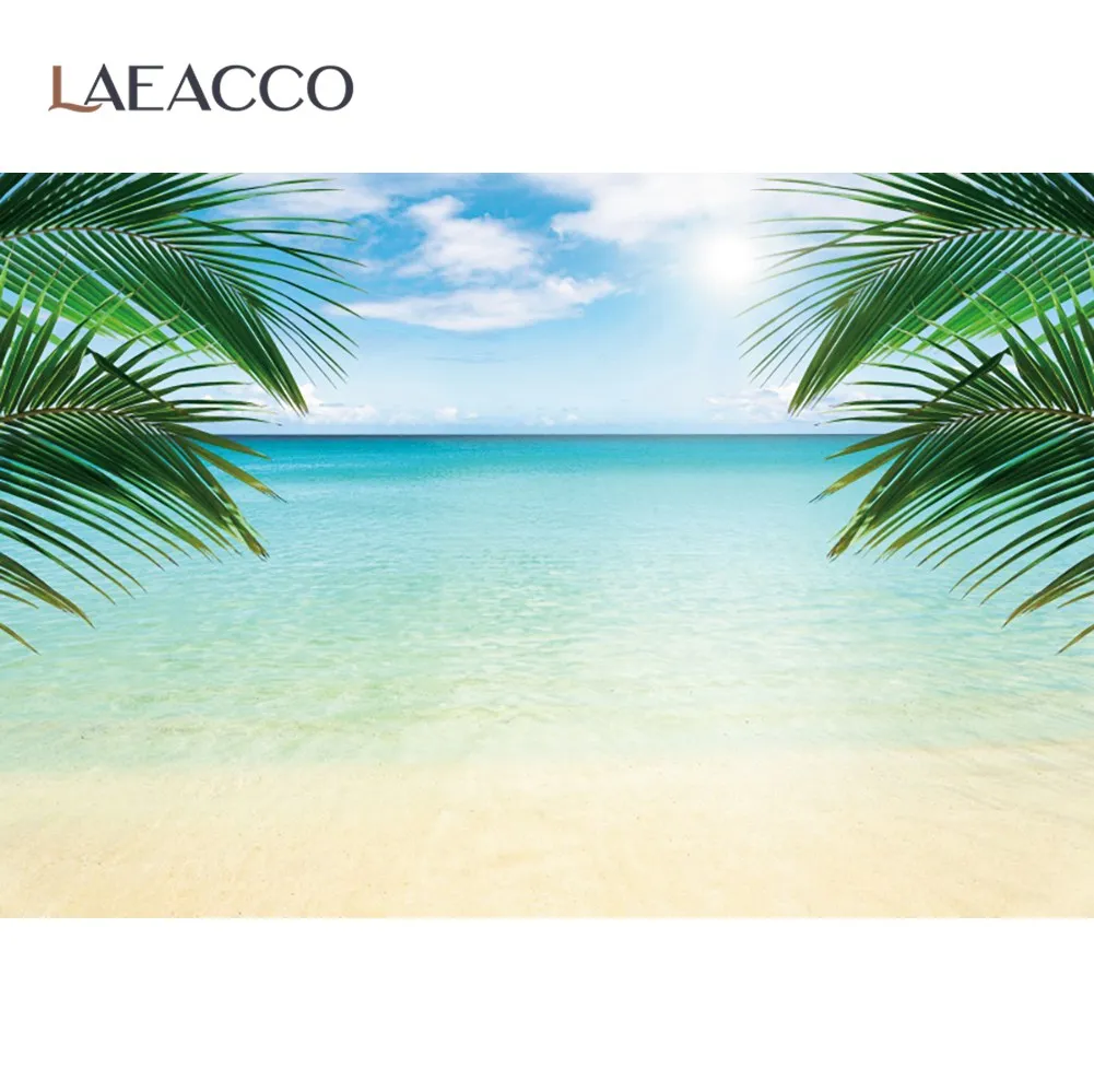 

Летние Фоны студийные фоны для фотографирования морские волны голубое небо облачно пальмы листья деревьев View Живописный фон для фотосъемк...