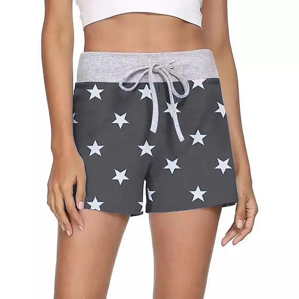 

Summer Women Shorts Drawstring Quick Drying Stars Print High Waist Short Pants Trousers Ladies Beach Casual Shorts Sweatpants