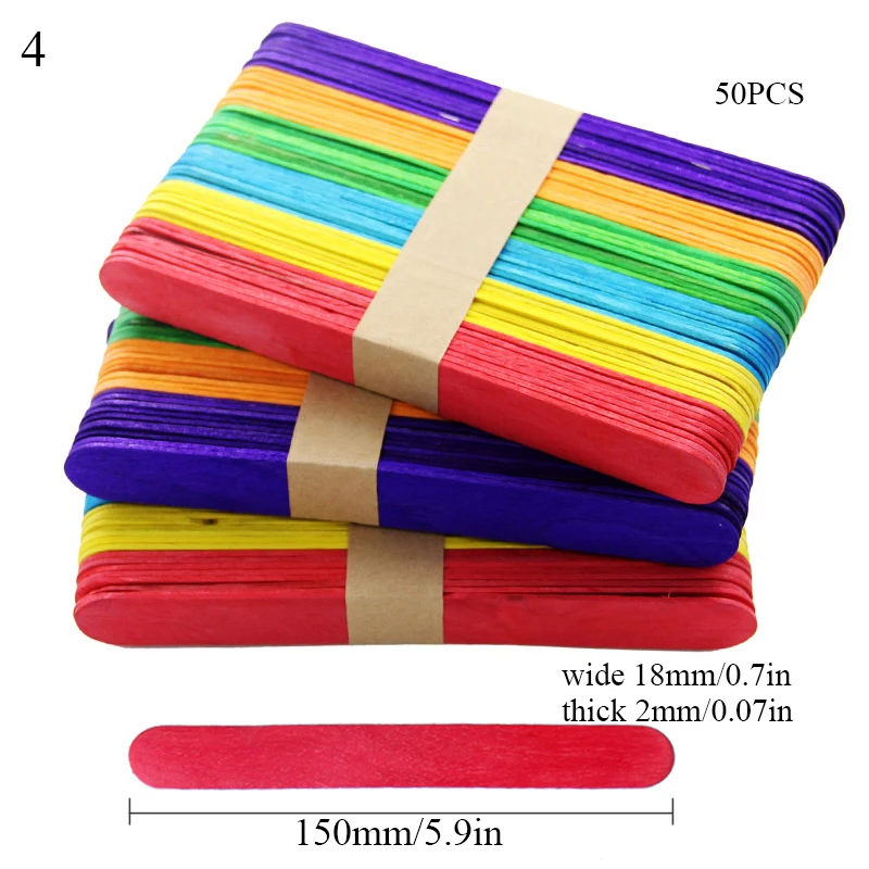 50 шт. держатель для торта с мороженым деревянные палочки красочные детские