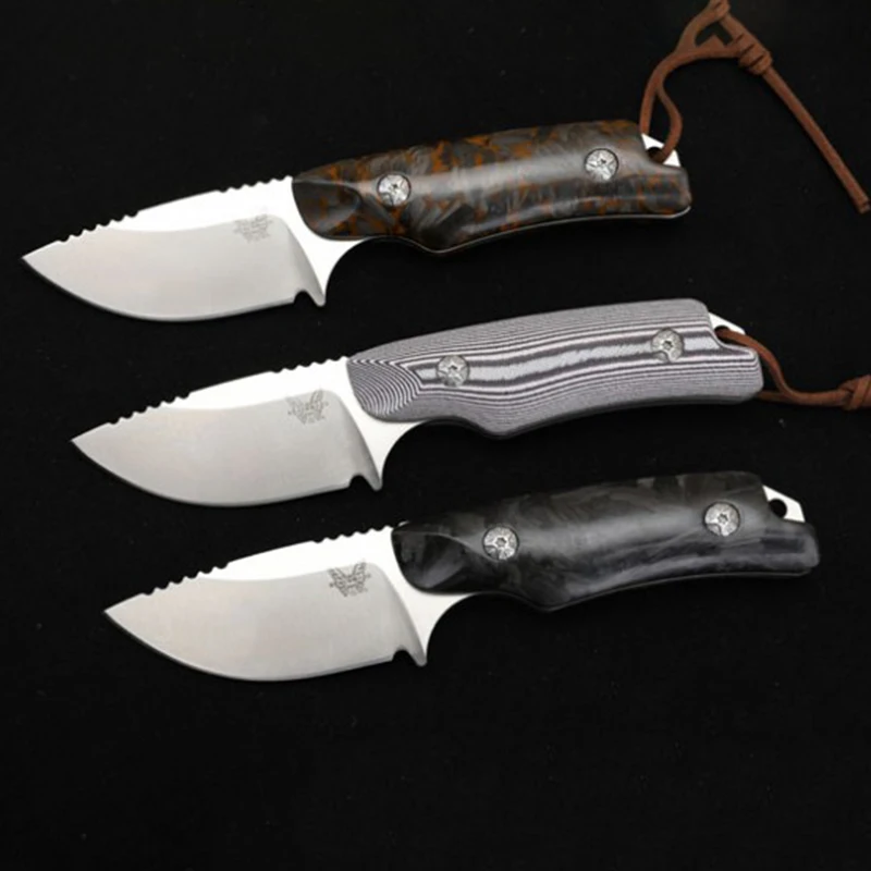 Enlarge Benchmade Outdoor Tactical Small Straight Knife Camping Hunting Wilderness Survival Safety Defense Knives EDC Tool