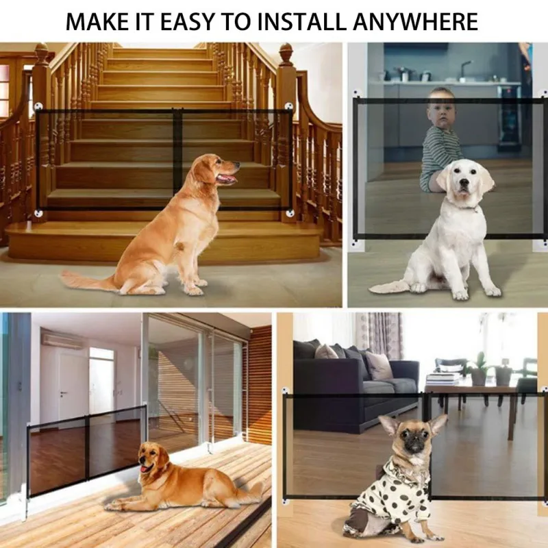

Pet Gate Ingenious Mesh Dog Fence For Indoor And Outdoor Safety Enclosure Pet Supplies Dropshipping